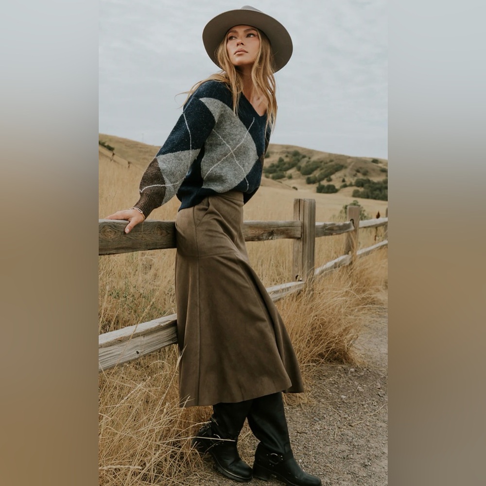 böhme taupe maxi skirt